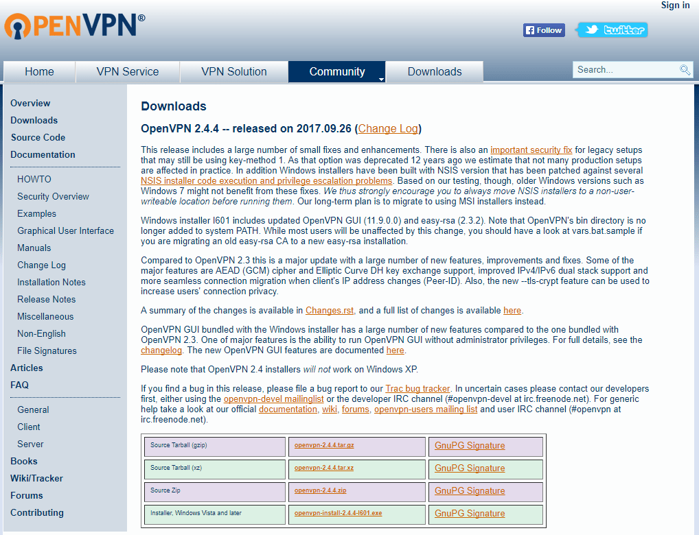 OpenVPN страница сайта