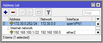 Микротик назначенный IP VPN сервером